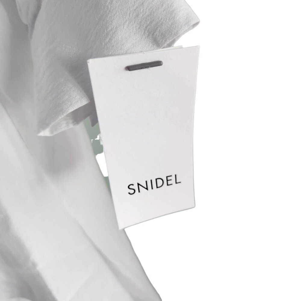 Snidel Shirt Dress White Small (0) Fishtail High Low Button Accent Long Sleeve — image 8 of 8